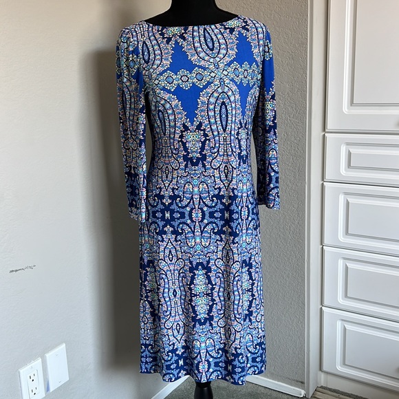 Maggy London Beautiful Blue Dress Size 6 - Picture 1 of 4